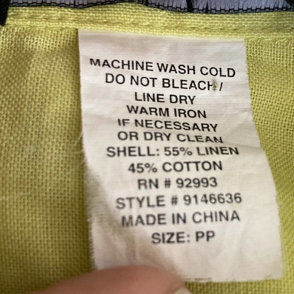 David N Linen Blend Collared Long Sleeve Button Down Shirt Neon Yellow Large P - Picture 10 of 11